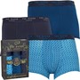 Ted Baker Mens Three Pack Cotton Trunks Crystal Teal Eggyo/Sailor Blue/Sky Captain