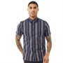 Ted Baker Mens Doigt Short Sleeve Striped Textured Shirt Navy
