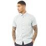 Ted Baker Mens Relax Short Sleeve Mini Leaf Print Shirt Light Blue