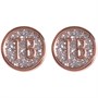 Ted Baker Womens Dollsa Dolly Mix Round Stud Earring Rose Gold/Silver Glitter