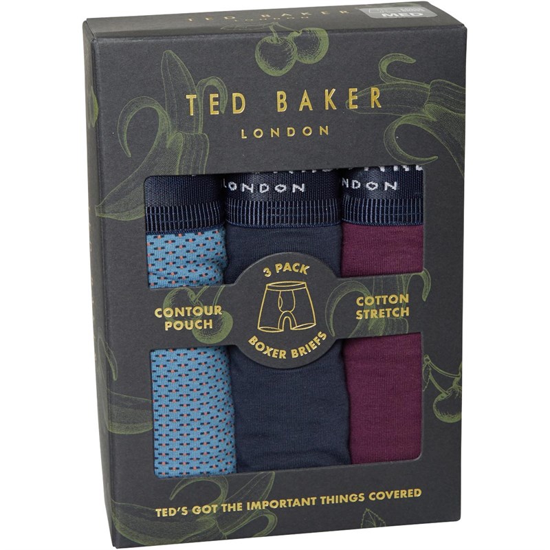 Ted Baker Mens Three Pack Cotton Boxer Briefs Multi