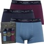 Ted Baker Mens Three Pack Cotton Trunks Multi
