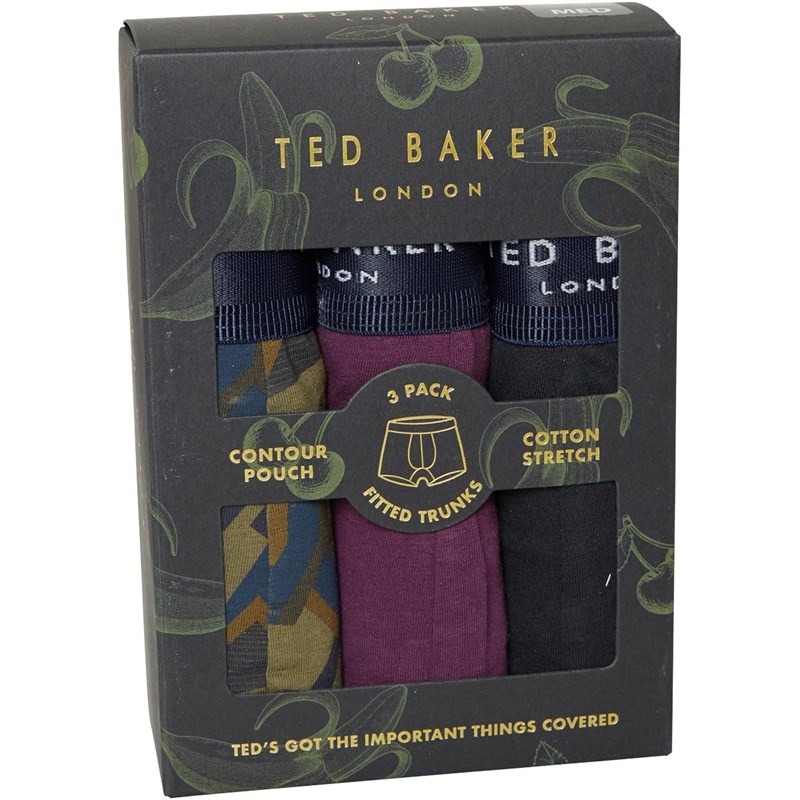 Ted Baker Boxer Uomo In Cotone - Confezione Da 3 - Cintura Comfort Lusso, 95% Cotone 5% Elastan