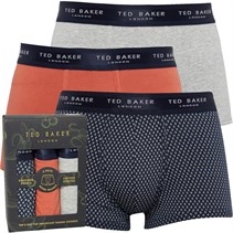 Ted Baker Mens Three Pack Cotton Trunks Multi