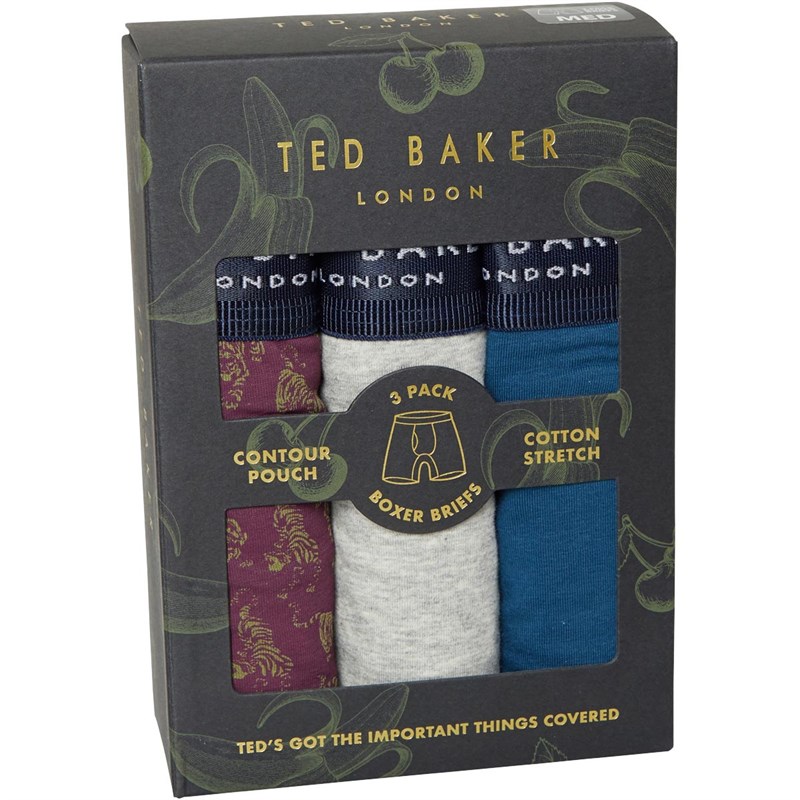 Ted Baker Mens Three Pack Cotton Boxer Briefs Multi