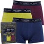Ted Baker Mens Three Pack Cotton Trunks Multi