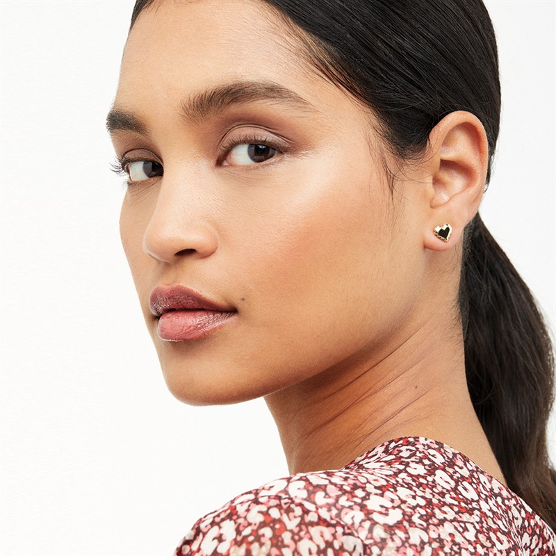 Ted Baker Womens Sersy Sparkle Heart Stud Earrings Gold Tone/Clear Crystal