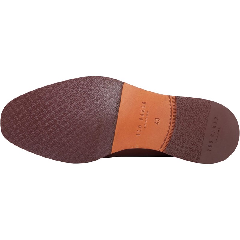 Ted Baker Mens Bertoks Leather Derby Shoes Dark Red