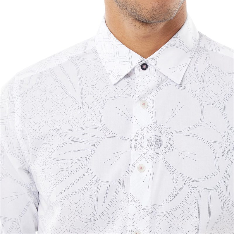 Outlet Ted Baker Pearl-trimmed Shirt in White GUILIAA