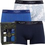 Ted Baker Mens Three Pack Cotton Fashion Trunks Sodalite Blue/Navy/Blue Fog Mowa
