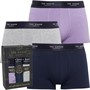 Ted Baker Mens Three Pack Cotton Trunks Purple Haze/Navy/Heather Grey