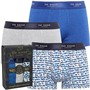 Ted Baker Mens Three Pack Cotton Trunks Sodalite Blue/Heather Grey/Deimos Blue