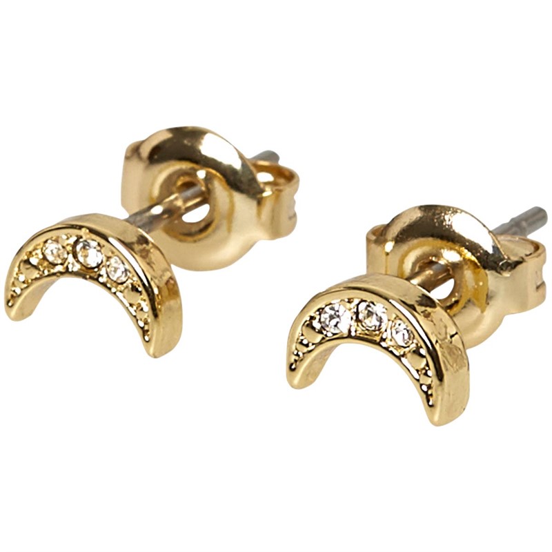 Ted Baker Womens Nano Moon Stud Earrings Gold Tone