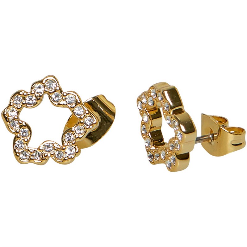 Ted Baker Womens Carliyy Crystal Magnolia Stud Earrings Gold/Crystal