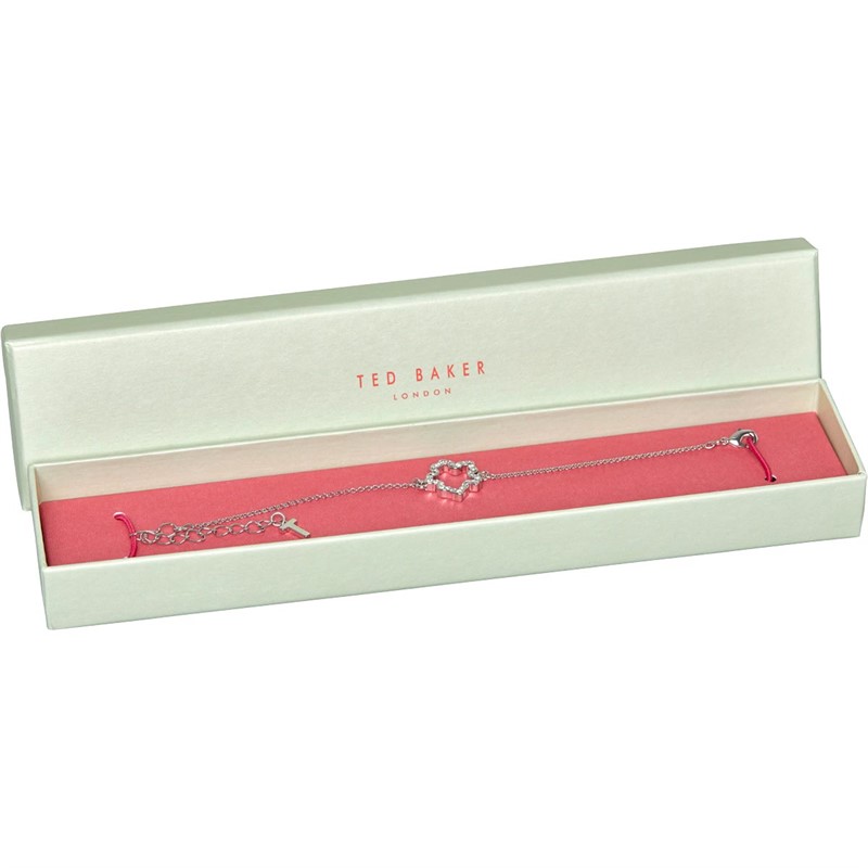 Ted Baker Womens Cresah Crystal Magnolia Hoop Bracelet Silver/Crystal
