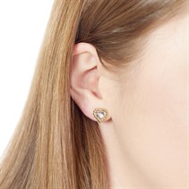 Ted Baker Womens Heiddy Heart Of Glass Stud Earrings Gold/Light Pink