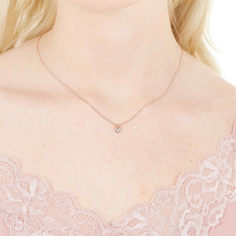 Ted Baker Womens Neeno Nano Heart Pendant Rose Gold/Crystal