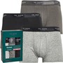 Ted Baker Mens Three Pack Cotton Trunks Grey/Heather Grey/Black