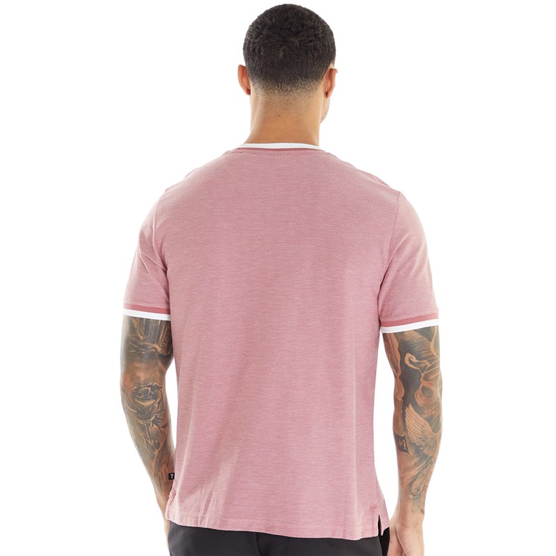 Ted Baker Mens Bowker Textured T-Shirt Mid-Pink