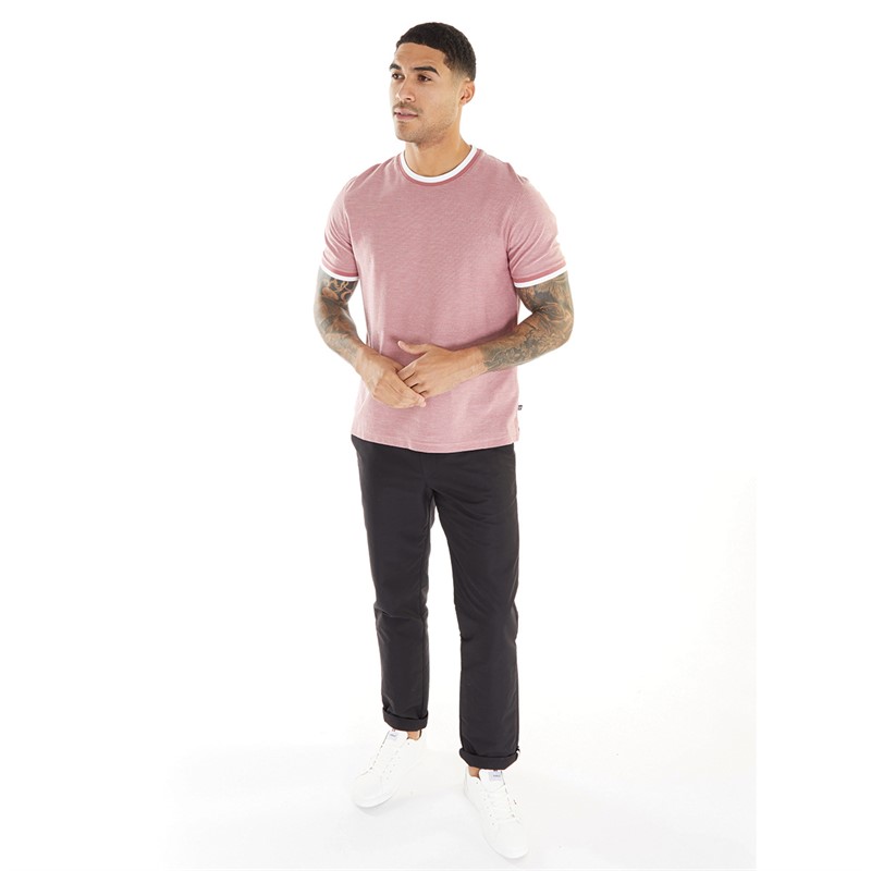 Ted Baker Mens Bowker Textured T-Shirt Mid-Pink