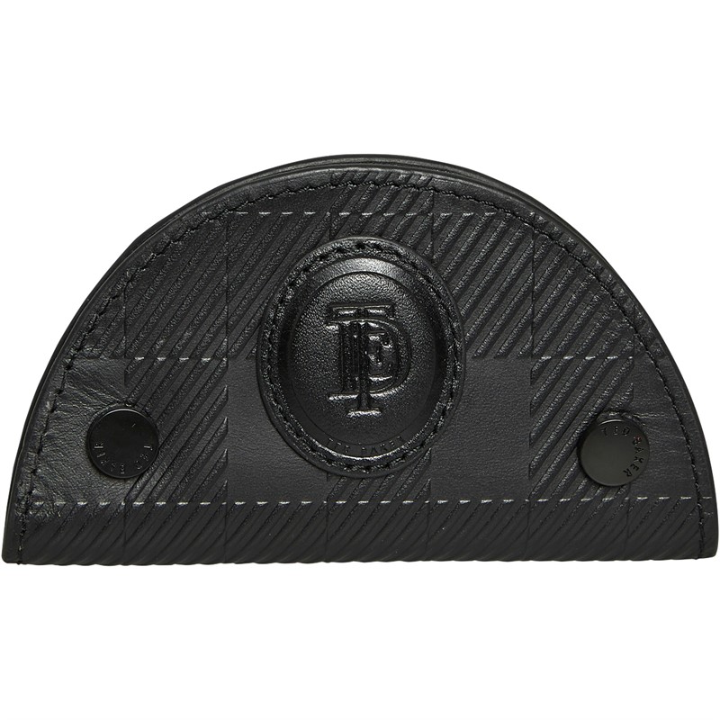 Ted Baker Mens Sharet Leather Check Key And Cardholder Black