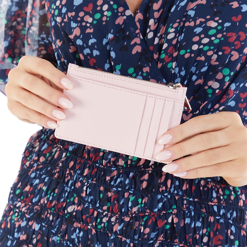 Ted Baker Womens Huni Heart Zip Card Holder Pale-Pink