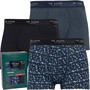 Ted Baker Mens Three Pack Cotton Trunks Navy/Blue Night/Deimos Spot Navy