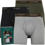 Ted Baker Mens Three Pack Cotton Boxer Briefs Black/Grey Heather/Park