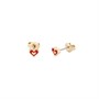 Ted Baker Womens Elliot Nano Enamel Heart Stud Earrings Gold Tone/Red