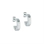 Ted Baker Womens Helanna Nano Logo Hoop Earrings Silver Tone/Plain Metal