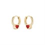 Ted Baker Womens Heartie Heart Rock Huggie Earrings Gold Tone/Red