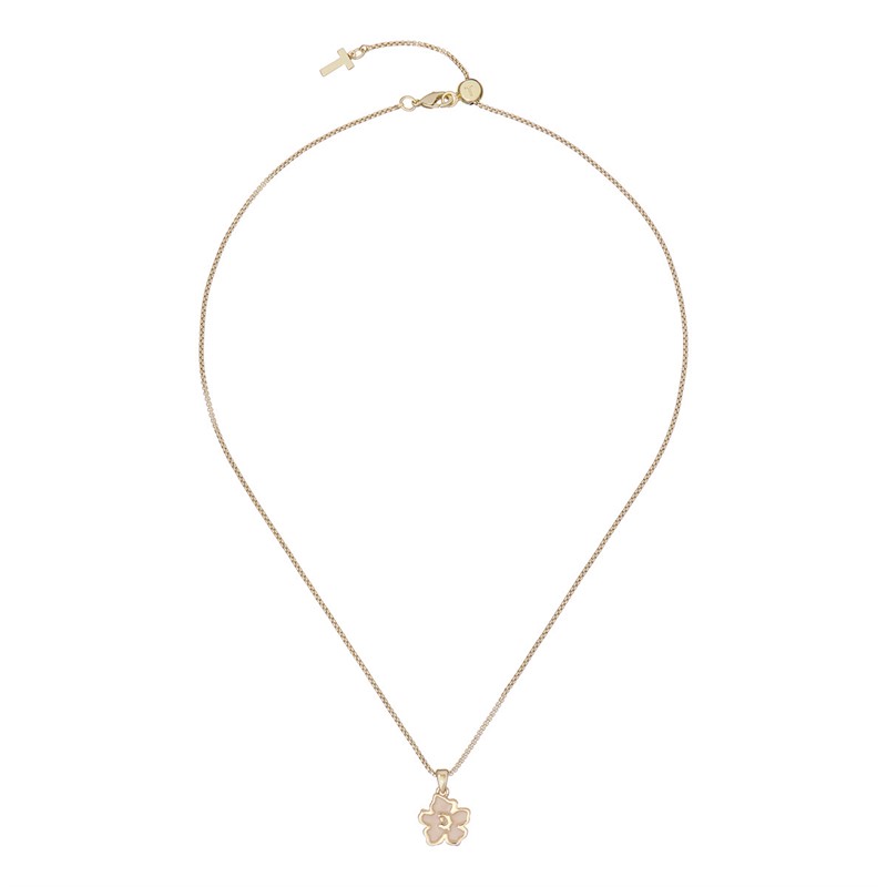 Ted Baker Womens Lilea Magnolia Lillifora Small Enamel Pendant Pale Gold Tone/Pale Pink