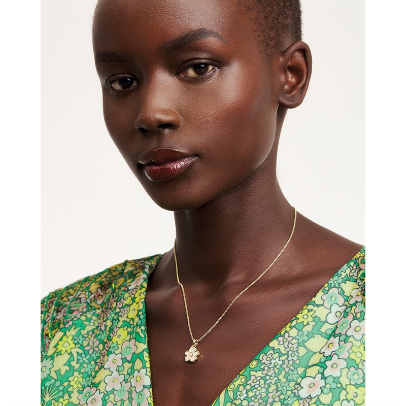 Ted Baker Womens Lilea Magnolia Lillifora Small Enamel Pendant Pale Gold Tone/Pale Pink