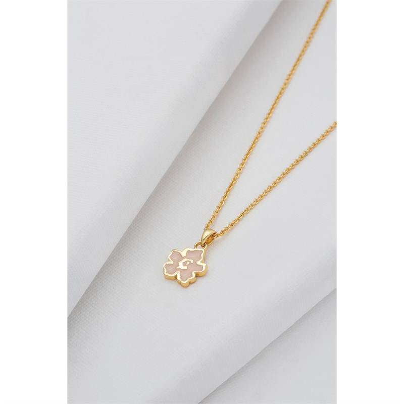 Ted Baker Womens Lilea Magnolia Lillifora Small Enamel Pendant Pale Gold Tone/Pale Pink