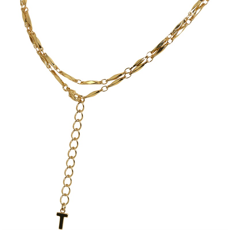 Ted Baker Womens Sparkle Wrap Chain 3-2-1 Necklace Gold