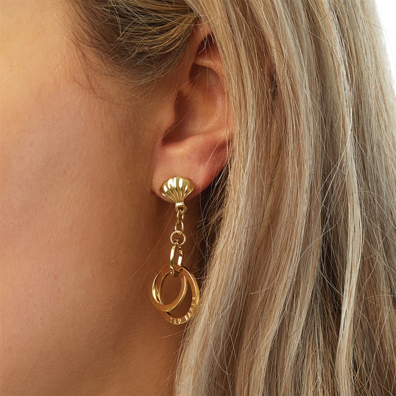 Ted Baker Womens Clam Shell Earrings Gold