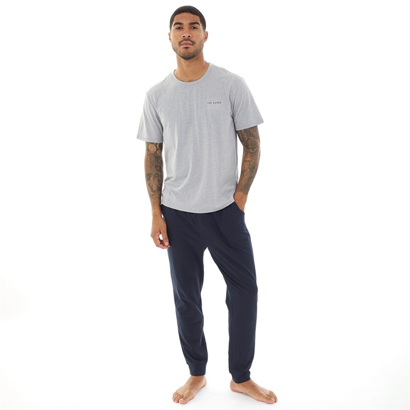 Ted Baker Mens T-Shirt And Joggers Set Light Grey/Navy