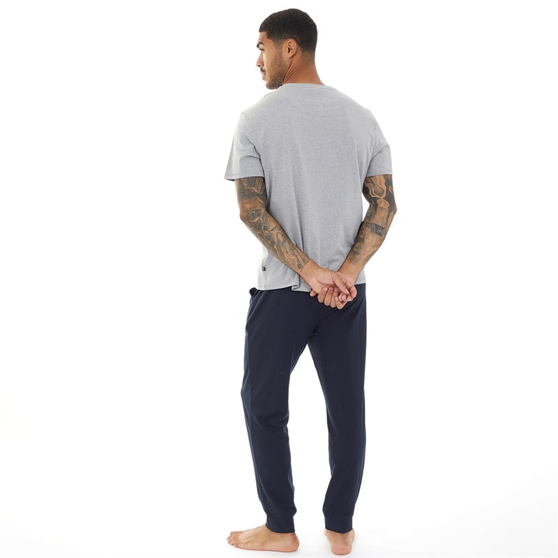 Ted Baker Mens T-Shirt And Joggers Set Light Grey/Navy