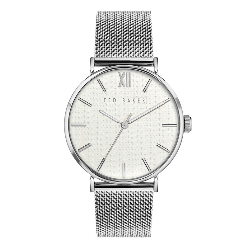 Ted Baker Mens Phylipa Timeless Watch Silver Tone/White