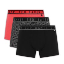 Ted Baker Mens Three Pack Cotton Trunks Cayenne /T Integrated Repeat/Black