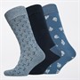 Ted Baker Mens Three Pack Crew Socks Blue