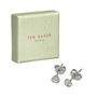 Ted Baker Womens Neena Nano Heart Stud Earrings Silver Tone/Crystal