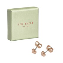 Ted Baker Womens Elliot Nano Enamel Heart Stud Earrings Rose Gold Tone/Light Pink