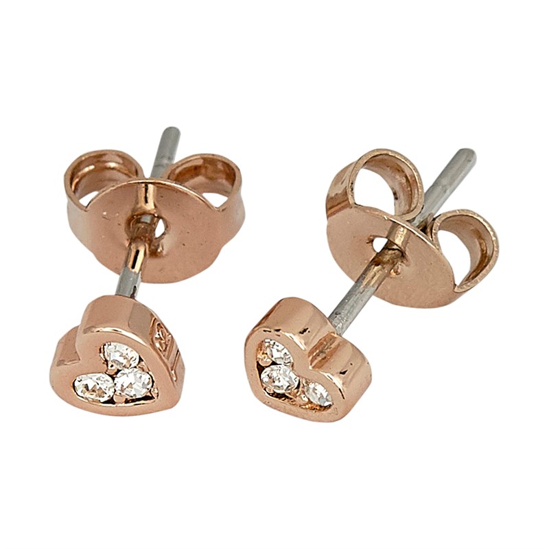 Ted Baker Womens Neena Nano Heart Stud Earrings Rose Gold Tone/Crystal