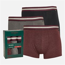 Ted Baker Mens Three Pack Cotton Trunks Black/Grey/Radicchio