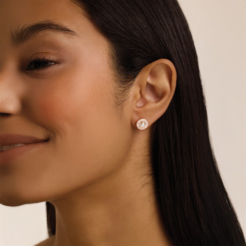 Ted Baker Womens Cherelle Stud Earrings Rose Gold Tone/White
