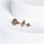 Ted Baker Womens Eisley Mini Button Earrings Rose Gold Tone/Silver Glitter