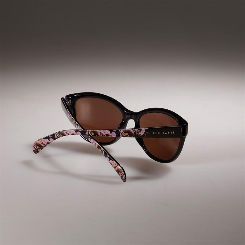 Ted Baker Womens Sunglasses Gloss Solid Black