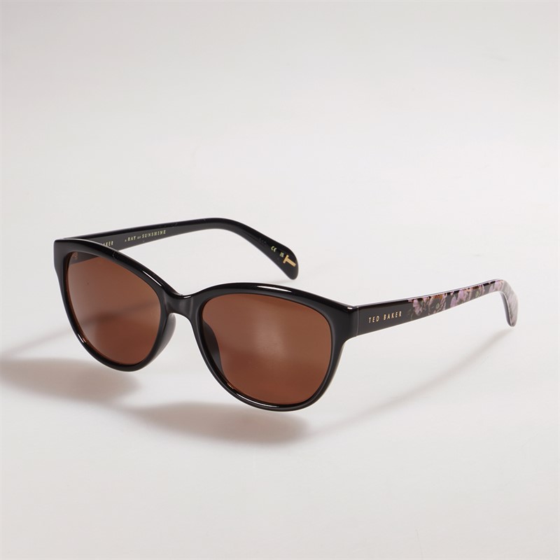 Ted Baker Womens Sunglasses Gloss Solid Black