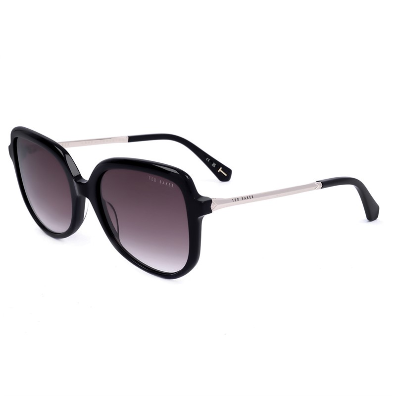 Ted Baker Womens Sunglasses Gloss Solid Black